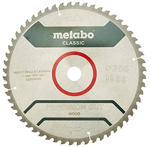 Pjovimo diskas medienai Classic 305x2,4/1,6x30mm, z56, WZ, -5°, Metabo