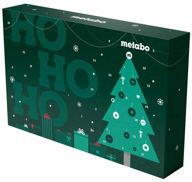 Metabo advento kalendoriaus dėžutė su šventiniu dekoru