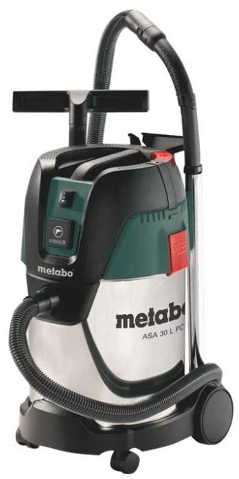 Dulkių siurblys Metabo ASA 30 L, Dry, Juodas, Žalias, Sidabrinis, 30 L, 60 l/s, 210 kPa, 3.5 m