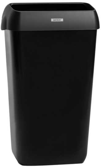 Katrin šiukšliadėžė su dangčiu, 25 l, stačiakampė, plastikinė, juoda, rankinė, 330 mm