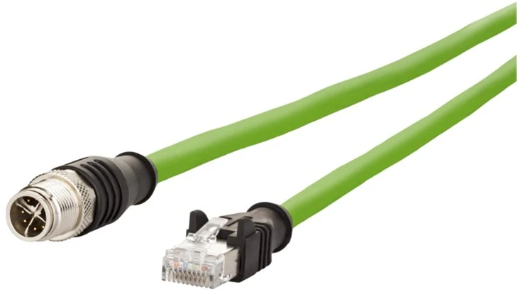 Metz Kabelis połączeniowy METZ CONNECT M12 męski-RJ45 męski, 8-biegunowy kodowany X, 5 m