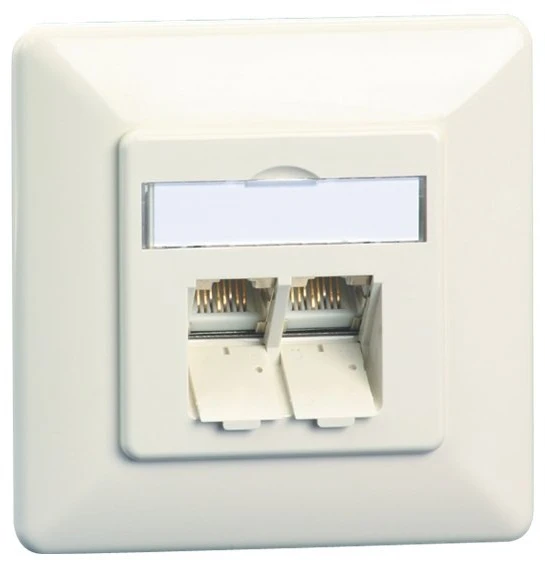 METZ CONNECT E-DAT C6A 2 Port UP grynai baltas