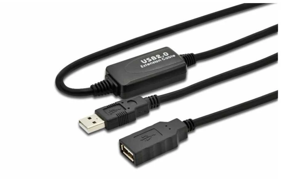 USB kabelis InLine USB-A - USB-A 10 m Juodas (34612I)
