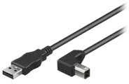 Kabelis USB MicroConnect USB-A - USB-B 2 m Juodas (USBAB2ANGLED)