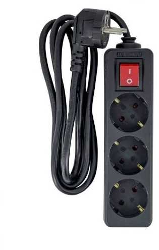 Kabelis MicroConnect MC-GRU0035BS skirstytuvas 5 m 3 x lizdas vidinis jungiamas į tinklą juoda
