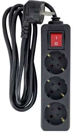 Kabelis MicroConnect MC-GRU0035BS skirstytuvas 5 m 3 x lizdas vidinis jungiamas į tinklą juoda