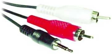 Kabelis MicroConnect lizdas 3,5 mm – RCA (Cinch) x2 1,5 m juoda (AUDLC2G)