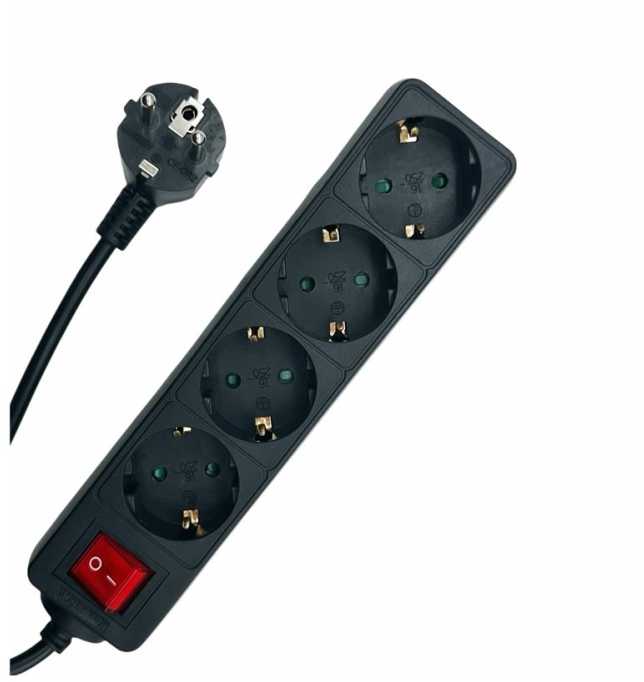 Maitinimo kabelis MicroConnect Microconnect MC-GRU0045BS skirstytuvas 5 m 4 x tinklo lizdai Vidinis juodas