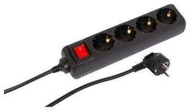 Maitinimo kabelis MicroConnect Microconnect MC-GRU0045BS skirstytuvas 5 m 4 x tinklo lizdai Vidinis juodas