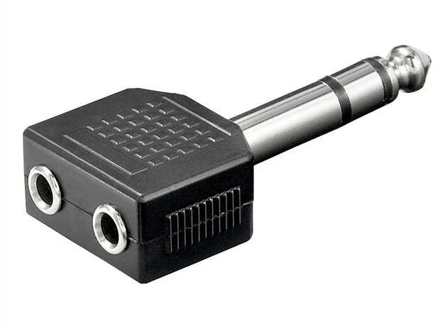Garso adapteris 6,3 mm į 2x 3,5 mm