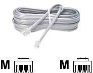 MicroConnect RJ-11/RJ-11 (M/M) 6m Juodas (MPK186)