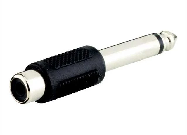 6,3 mm į RCA audio adapteris su juodu korpusu