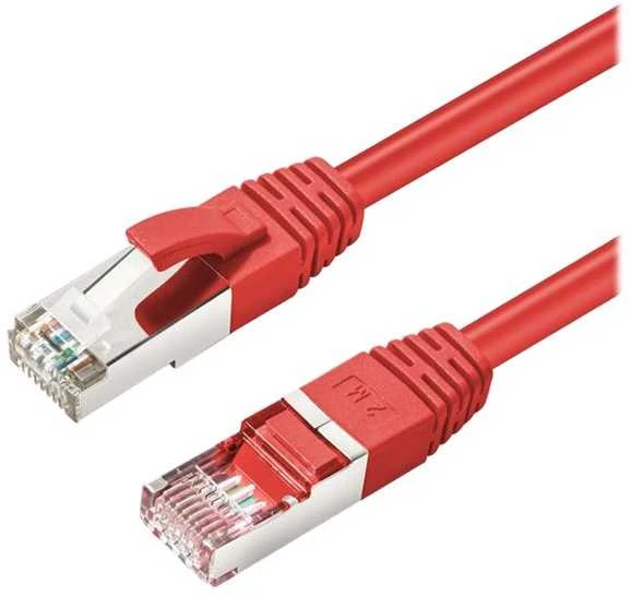 MicroConnect CAT6A S/FTP 10m Raudona LSZH
