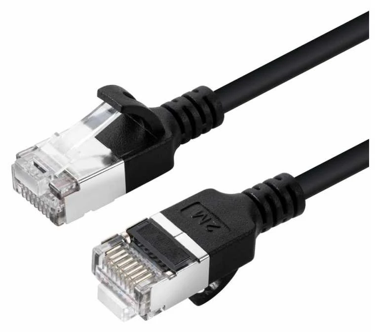 „Microconnect V-FTP6A005S-SLIM“, 0,5 m, Cat6a, U/FTP (STP), RJ-45, RJ-45, juodas