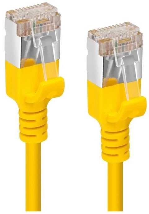 MicroConnect „Microconnect V-FTP6A01Y-SLIM“ tinklo kabelis, geltonas, 1 m, Cat6a U/FTP (STP)