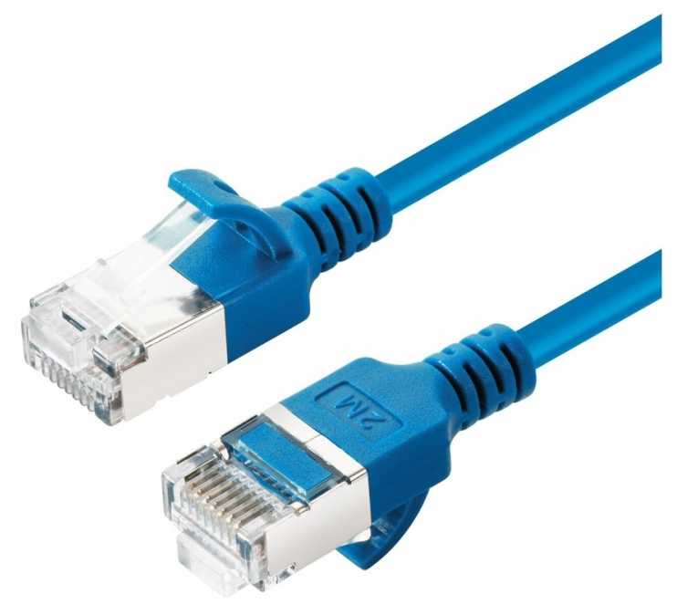 „Microconnect V-FTP6A01B-SLIM“, 1 m, Cat6a, U/FTP (STP), RJ-45, RJ-45, Mėlynas