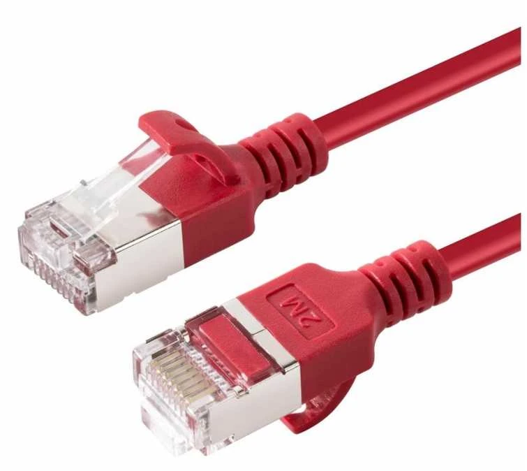 „Microconnect V-FTP6A02R-SLIM“, 2 m, Cat6a, U/FTP (STP), RJ-45, RJ-45, raudonas