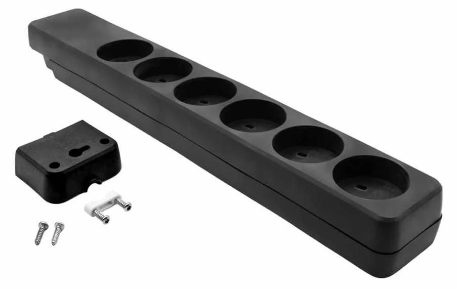 Microconnect MC-GRU0600EDBB, vidaus, K-IT tipo, K tipo, juodas, 6 kintamosios srovės lizdai, 119 g