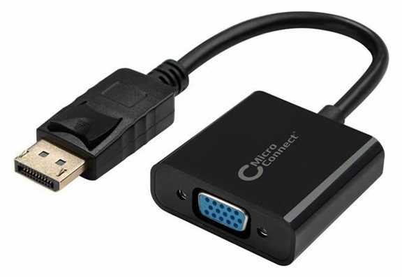 Microconnect DPVGA15CM, 0,15 m, DisplayPort, VGA (D-Sub), vyriškas, moteriškas, auksinis