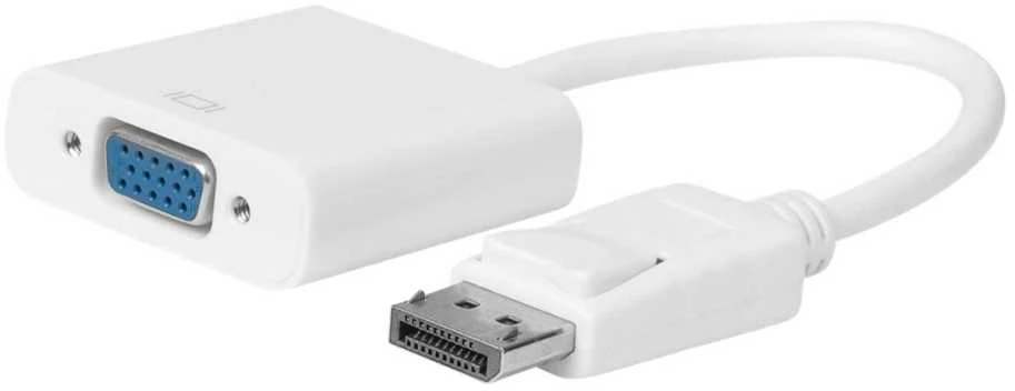 DisplayPort į VGA adapteris, 15 cm ilgio baltas
