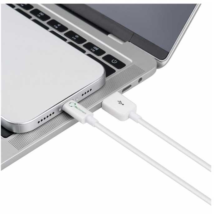 USB kabelis MicroConnect Lightning - USB-A 0.15 m Baltas (ReConnect USB-A 2.0 į/iš)