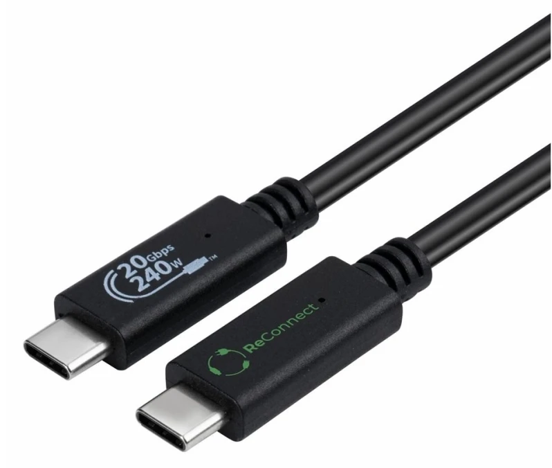 Kabelis USB MicroConnect USB-C - USB-C 0.5 m Juodas (ECO-USB3.2CC0.5*)