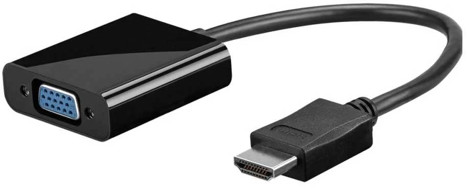 Adapteris AV MicroConnect HDMI - D-Sub (VGA) + lizdas 3,5 mm juoda (HDMVGA2B)