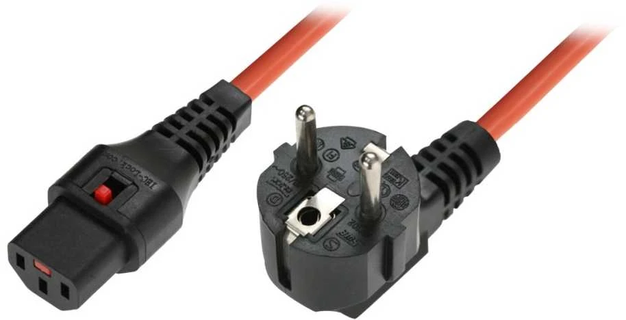 MicroConnect IEC LOCK C13 – R/A SCHUKO maitinimo kabelis, 3m (EL248S)