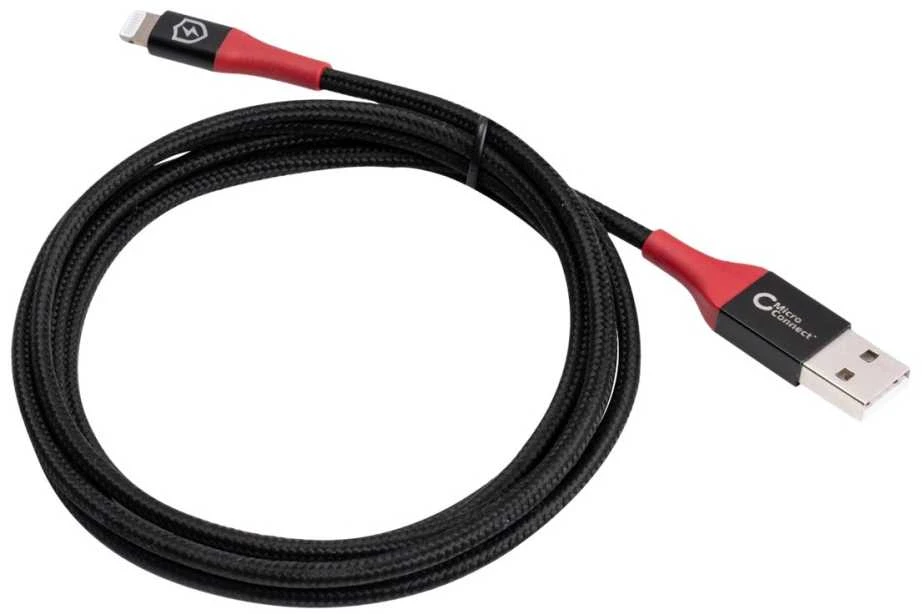 Kabelis USB MicroConnect Lightning - USB-A 1,5 m Juodas (Safe Charge USB-A to)