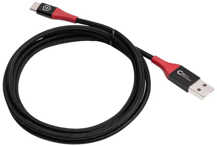 Kabelis USB MicroConnect USB-A - USB-C 1,5 m Juodas (Safe Charge USB-A to C Data)