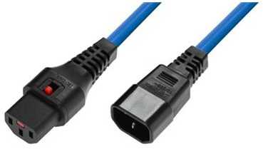MicroConnect MC-C13C14LOCK-2MB maitinimo laidas Mėlyna 2 m C13 skydelis C14 skydelis
