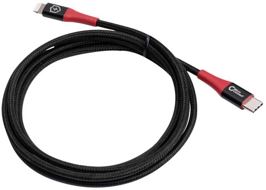 USB kabelis MicroConnect „Lightning“ į USB-C 1,5 m, juodas (MC-CLIGHTNING-SC)