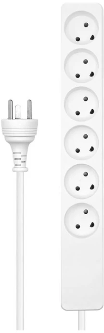 „Microconnect MC-EDBGRU0605W“, 5 m, K tipas, K tipas, Balta, 6 kintamosios srovės lizdai, 700 g