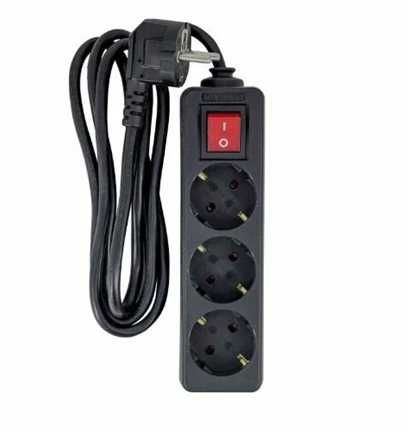 Kabelis MicroConnect MC-GRU0035BS skirstytuvas 5 m 3 x lizdas vidinis jungiamas į tinklą juoda