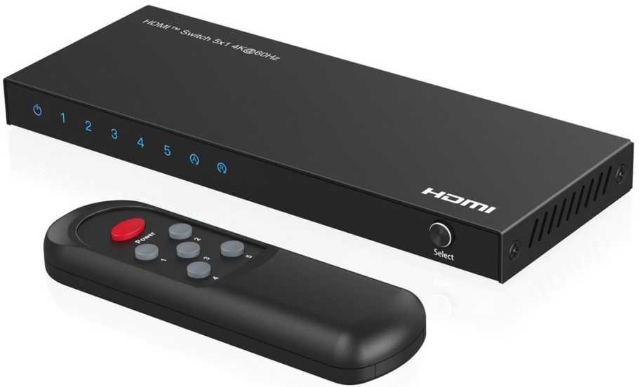 „MicroConnect MC-HDMISWITCH0501-4K AV signalo perdavimo sistema, vaizdo jungiklis“
