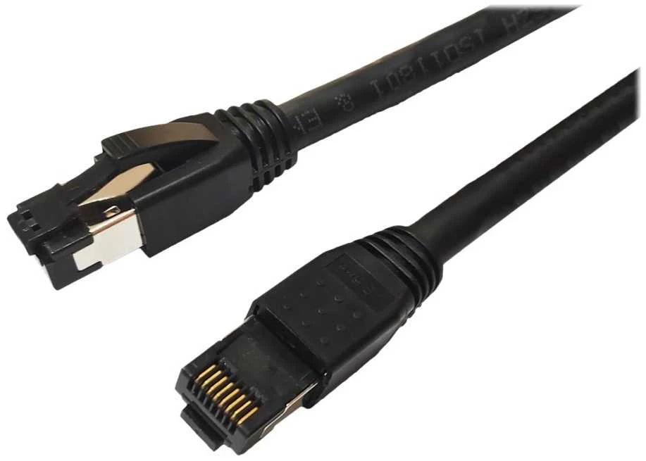 MicroConnect CAT8.1 S/FTP 1m Juodas LSZH