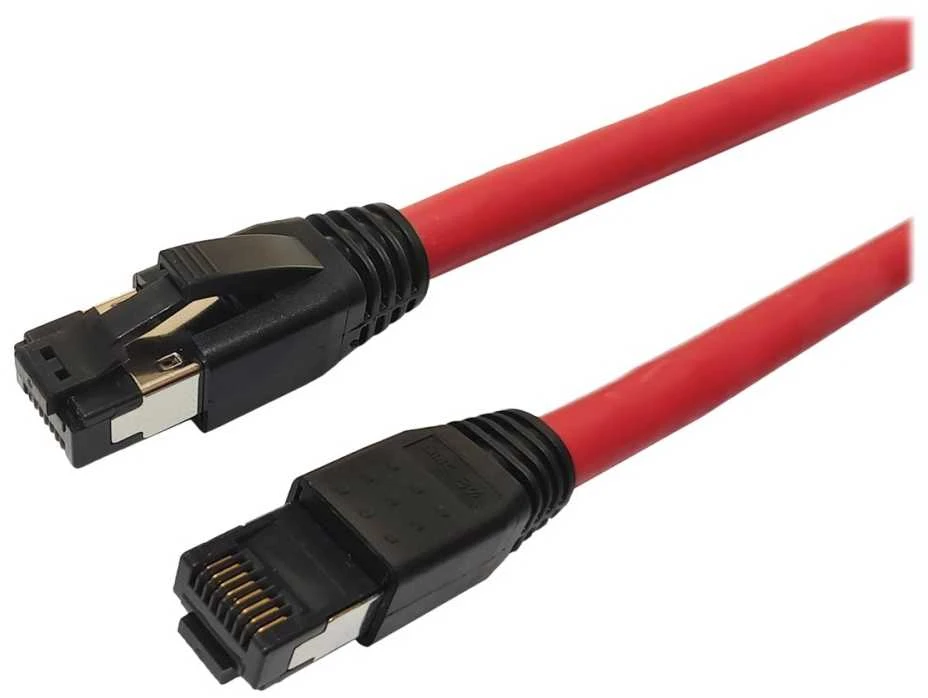 MicroConnect CAT8.1 S/FTP 7,5m Raudona LSZH