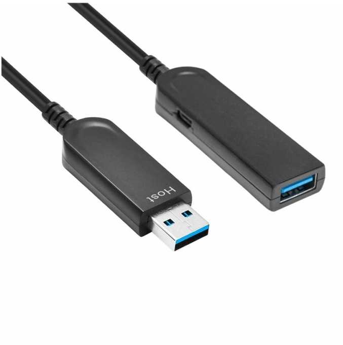 Kabelis USB MicroConnect USB-A - USB-A 25 m Juodas (Premium Optic fiber USB 25m,)