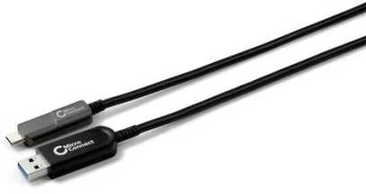 USB kabelis MicroConnect USB-A - USB-C 10m juodas (MC-USB3.2CA10OP)