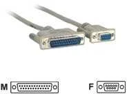 MicroConnect „Microconnect“ modemo kabelis DB9-DB25 (3M) tinklo kabelis, juodas