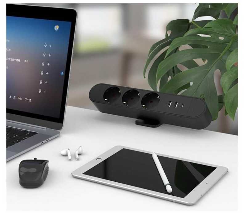 Listwa zasilająca MicroConnect Multi Desktop Power Socket 3 Lizdas Stacjonarne 3x Schuko, 3x USB