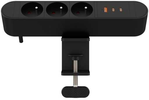 MicroConnect daugiavietis stalinis maitinimo adapteris su USB-A/C prievadais, 67 W, 3 lizdai