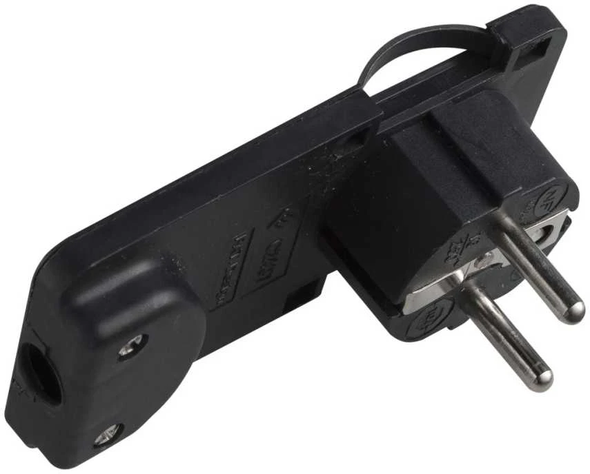 MicroConnect Schuko kampinis maitinimo kištukas, juodas, forma: plokščias