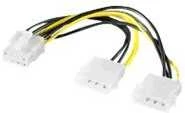 MicroConnect Molex x2 - PCIe 8 kontaktų, 0,15 m, Geltonas (PI02015)