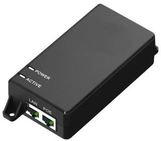 Microconnect POEINJ-60W, Gigabit Ethernet, 1000 Mbit/s, IEEE 802.3af, Cat5, Juoda, 4/5(+),7/8(-) ir 3/6(-),1/2(+)