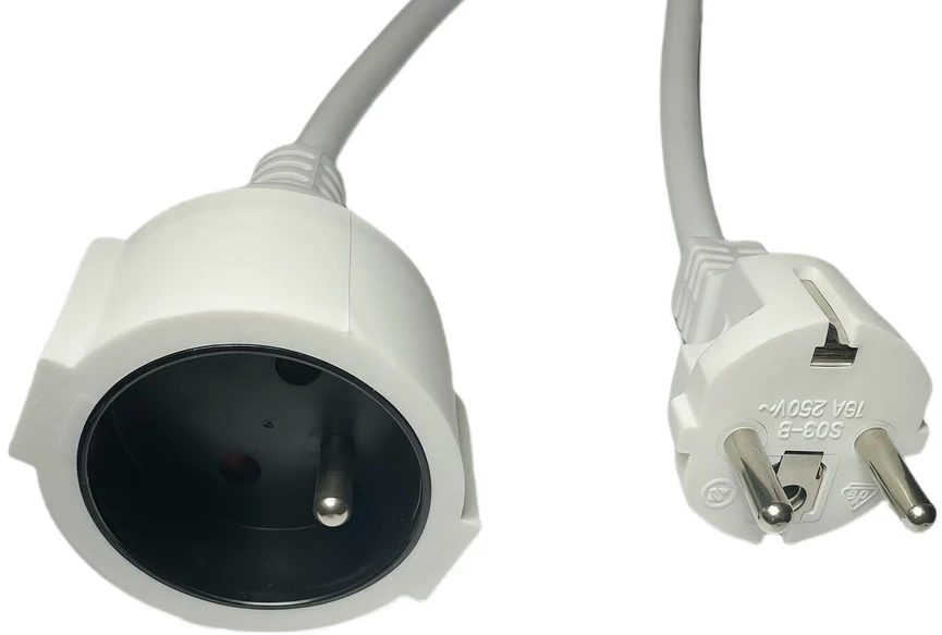 MicroConnect Maitinimo prailginimo laidas EU į prancūzišką E tipo, 2 m, baltas