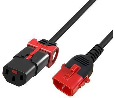 Maitinimo kabelis MicroConnect Powercord C13 IEC Lock+ - C14 (MC-DUALC13C14S-0.5)