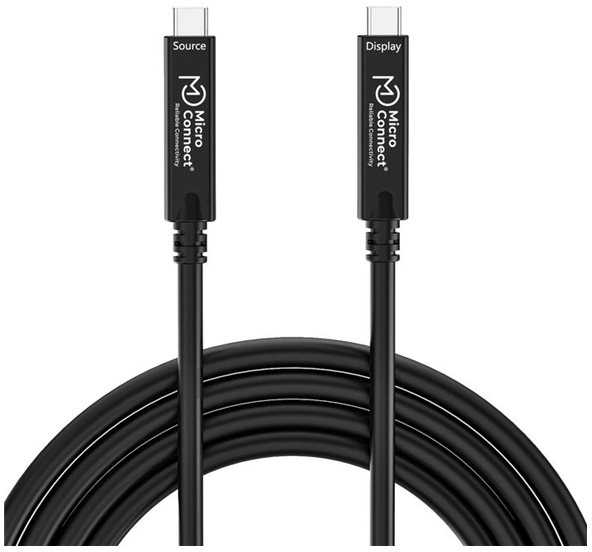 Kabelis USB MicroConnect USB-C – USB-C 5 m Juodas (Premium Optic Fiber USB-C 3.2)