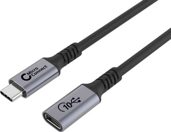 Kabelis USB MicroConnect USB-C - USB-C 0.5 m Juodai-sidabrinė (USB3.2CC05EX)