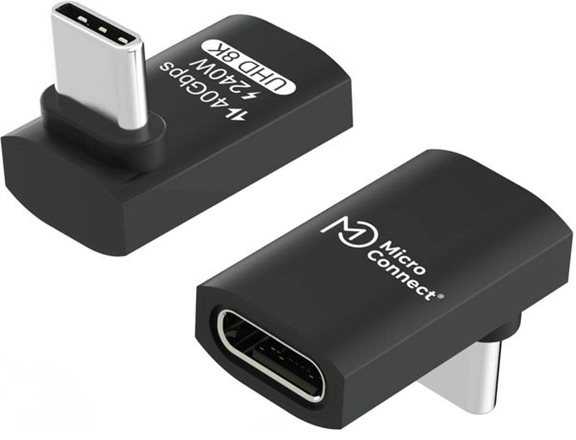 Adapteris USB MicroConnect USB-C - USB-C Juodas (Premium USB4 Gen 3x2 USB-C)